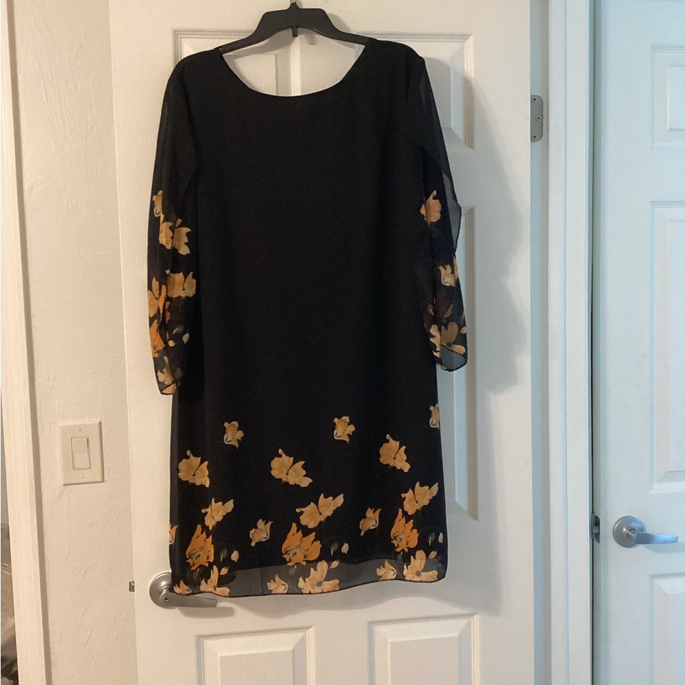Grace Karin Black Dress with Gold Floral Accents